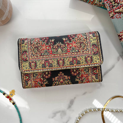 Black, Red & Gold Small Wallet