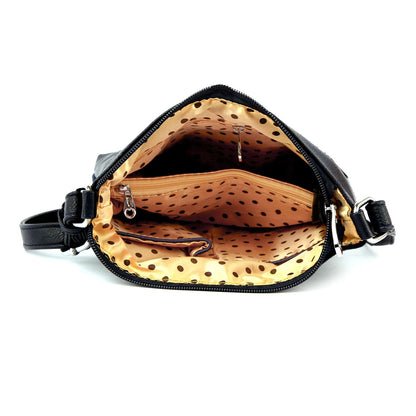 Handbag Express - Leopard Print Rhinestone Crossbody Sling