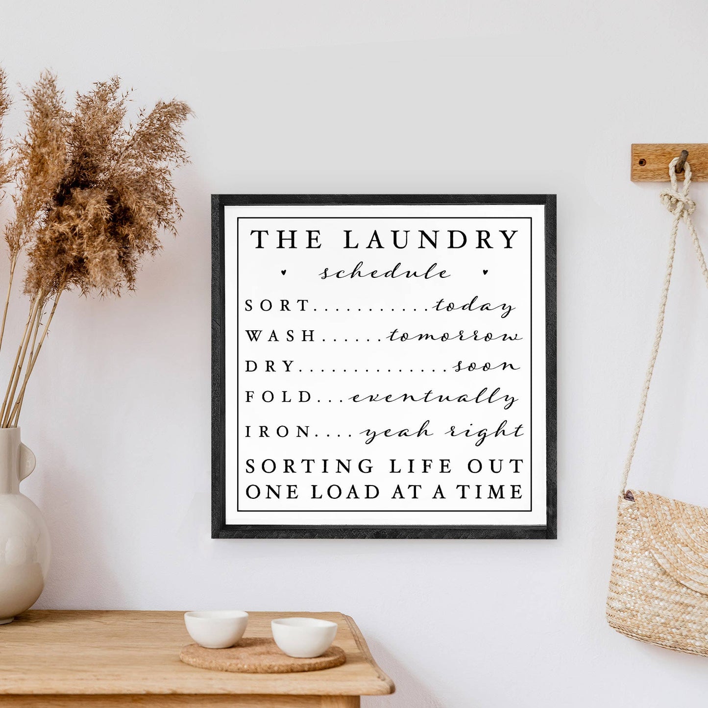 The Laundry Schedule Wood Sign: Espresso