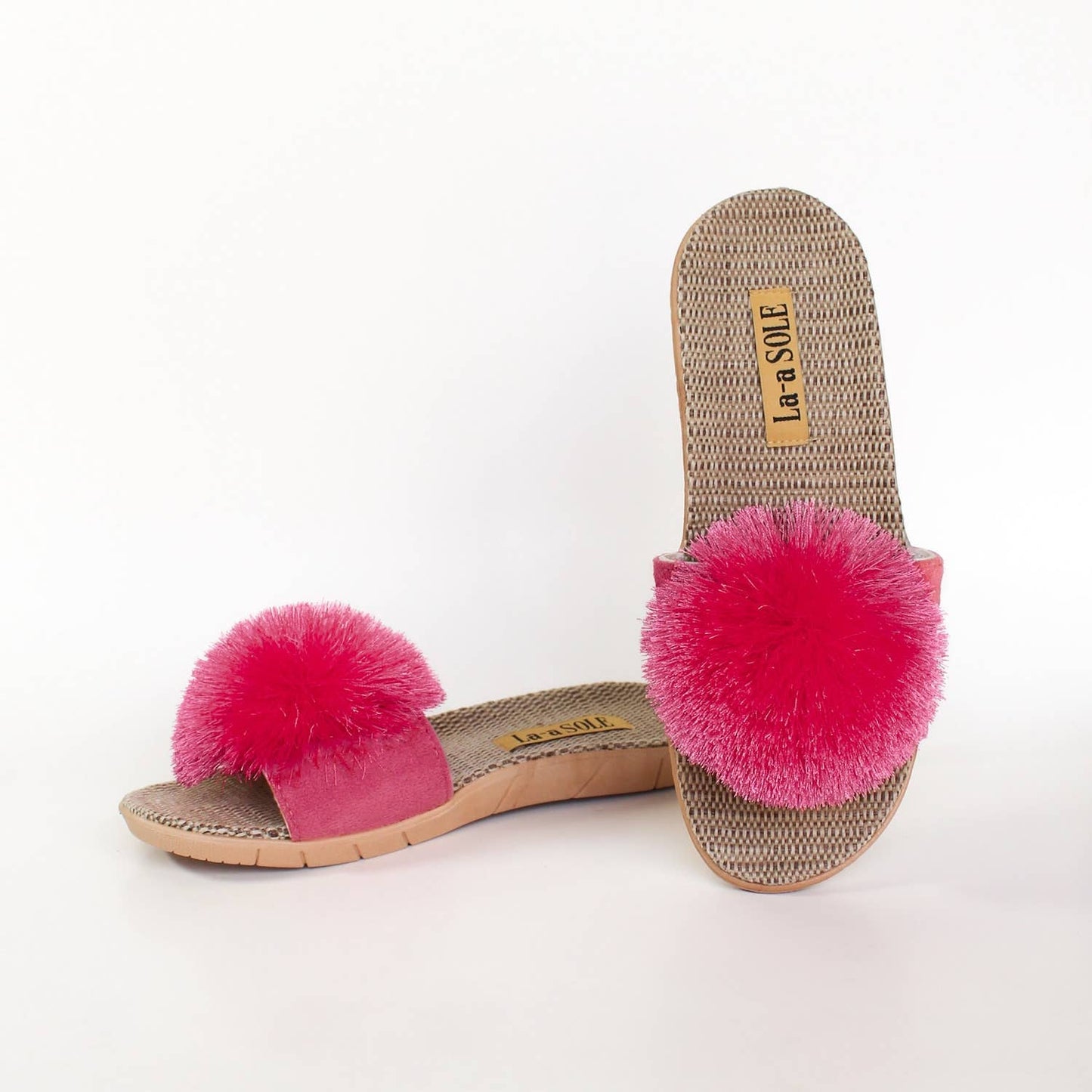 Pom Pom Slides - Berry | Women’s Slip-On Summer Sandals