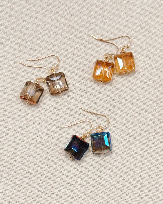 Minimalist Square Crystal Dangle Earrings 86552