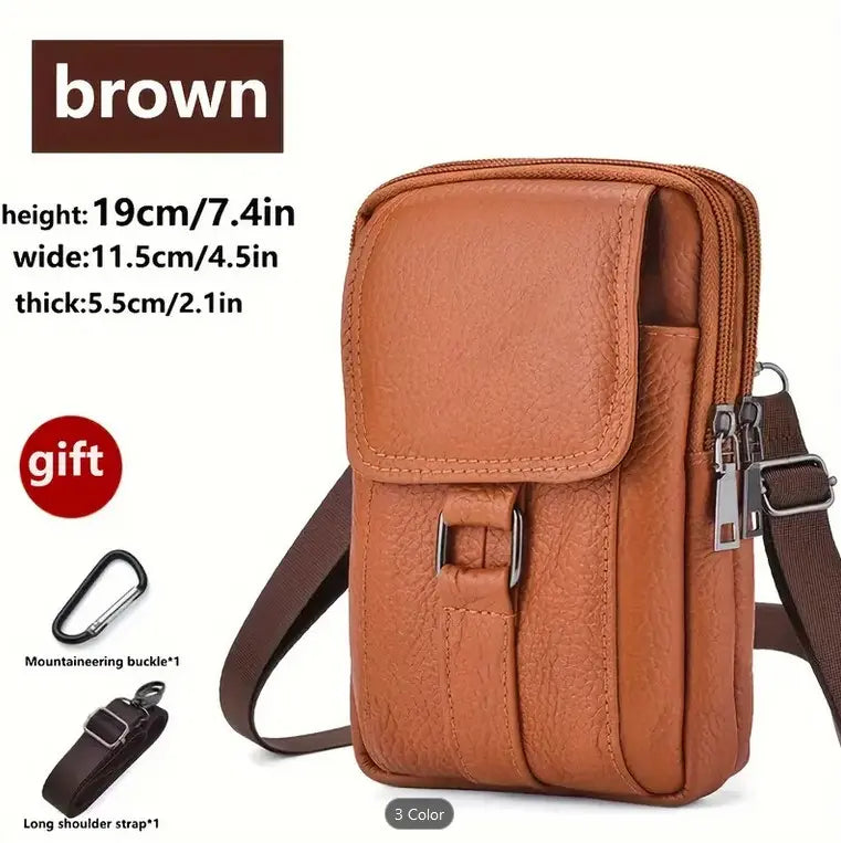 2 in 1 Belt/Crossbody Leather Pouch