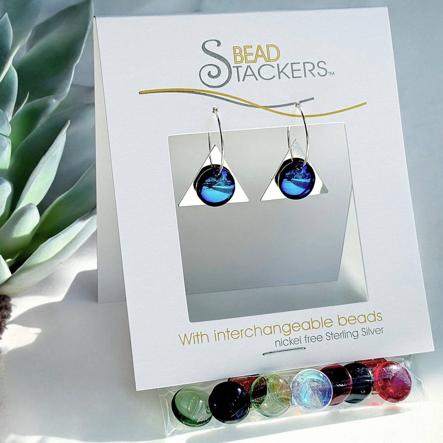 TR38 -Dangle earrings come with 6 interchangeable colours. 