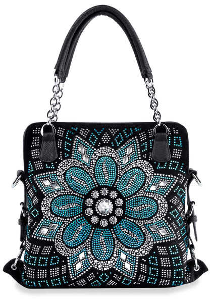 Handbag Express - Boho Inspired Rhinestone Pattern Handbag