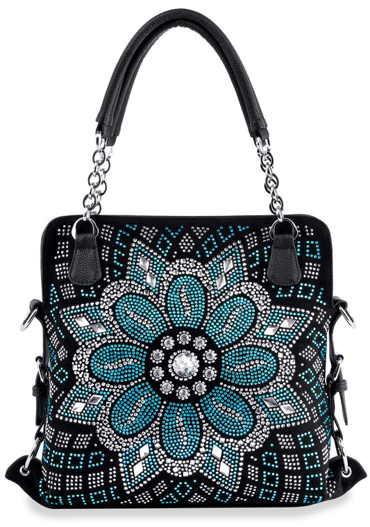 Handbag Express - Boho Inspired Rhinestone Pattern Handbag