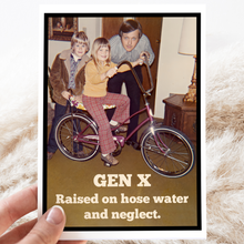 Load image into Gallery viewer, Raven&#39;s Rest Studio - Vintage 70s Greeting Card. Gen X Raised On Hose Water...
