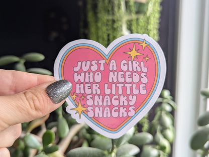 Sticky Moods - Just a girl who needs her little snacky snacks vinyl sticker