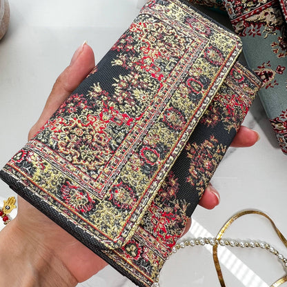 Black, Red & Gold Small Wallet