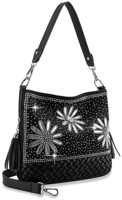 Handbag Express - Daisy Rhinestone Hobo Handbag