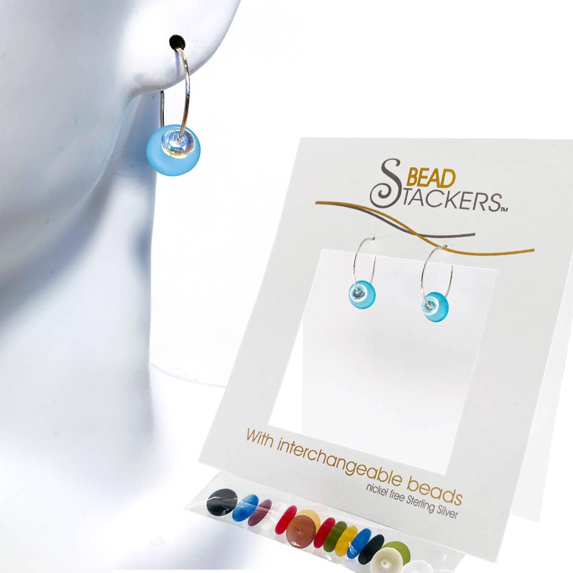 ABPN20 - Earrings come with 9 interchangeable colours.