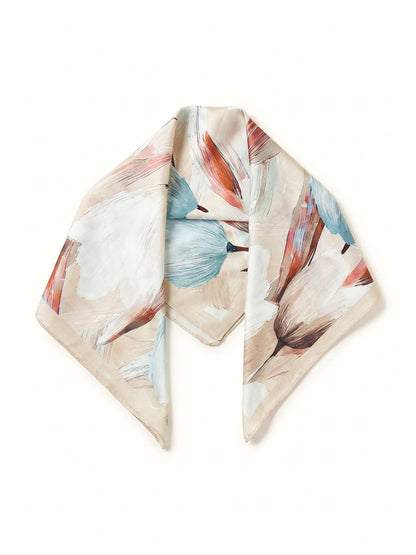 Petalia – Spring/Summer Silk-Feel Floral Square Scarf