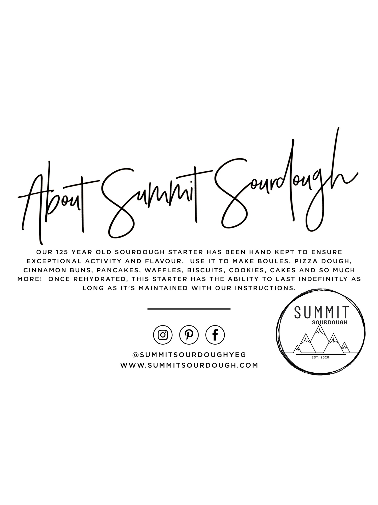 Summit Sourdough - 130 Year Old Summit Sourdough Starter Kit