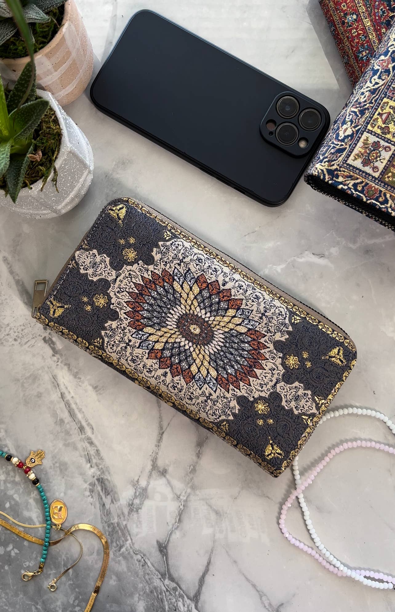 Blue & Cream Wallet Women