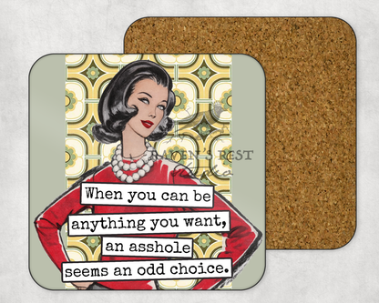 COASTER. Asshole Odd Choice. Cheeky Novelty Funny Vintage.