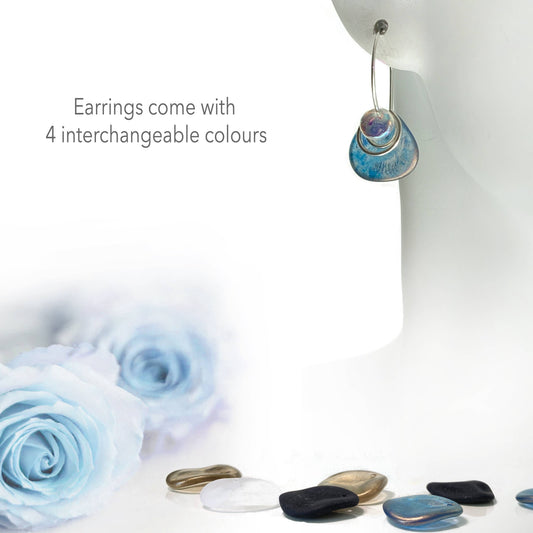 PT34B - Dangle Earrings with 4 Interchangeable Colours