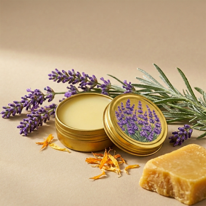 Blooming Wild Botanicals - Calm Balm True Lavender Balm  | 12 Pack + Free Wood Display
