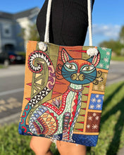 Load image into Gallery viewer, Cat Design Tote Bag
