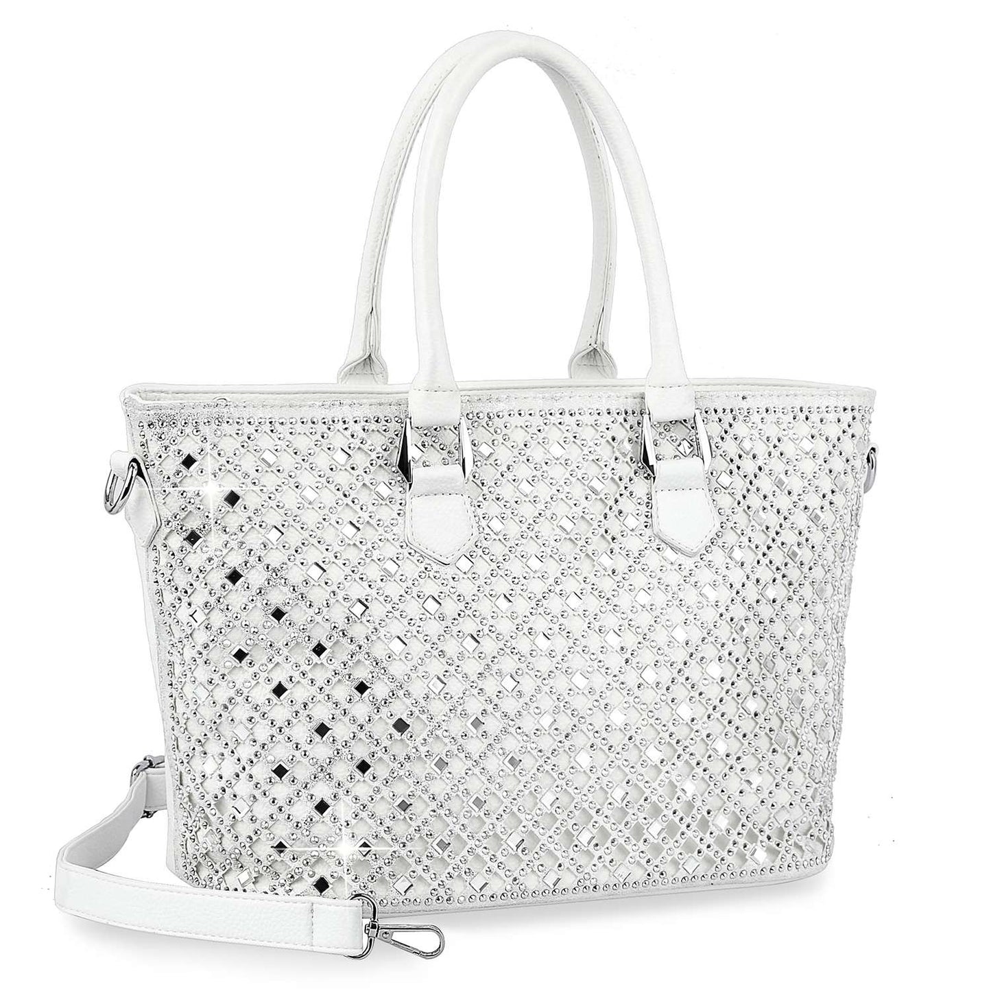 Handbag Express - Dazzling Rhinestone Shopper Style Tote