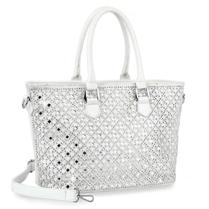 Handbag Express - Dazzling Rhinestone Shopper Style Tote