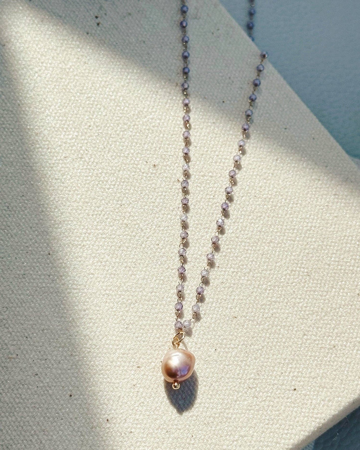 Gracie Rose Designs - Baroque Pearl Fine Crystal Link Chain Necklace