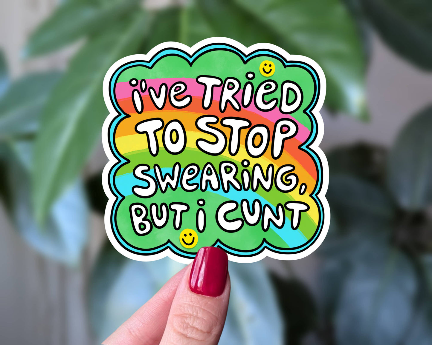 Sticky Moods - I've Tried to Stop Swearing Funny Rainbow Vinyl Sticker