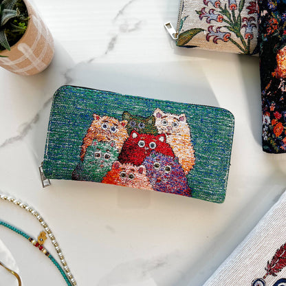 Green With Cats Wallet