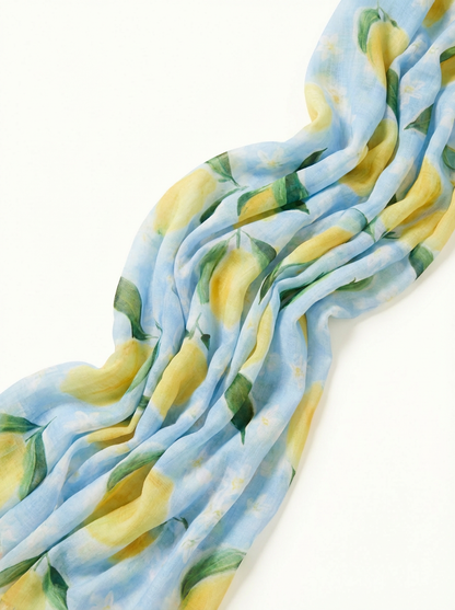 Limoncella - Spring/Summer Lemon Print Lightweight Scarf