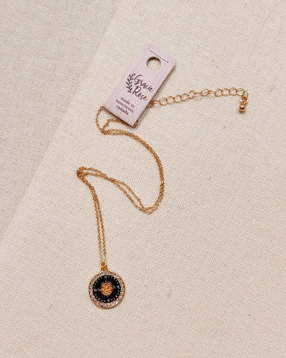 Double Sided Gold Compass Necklace