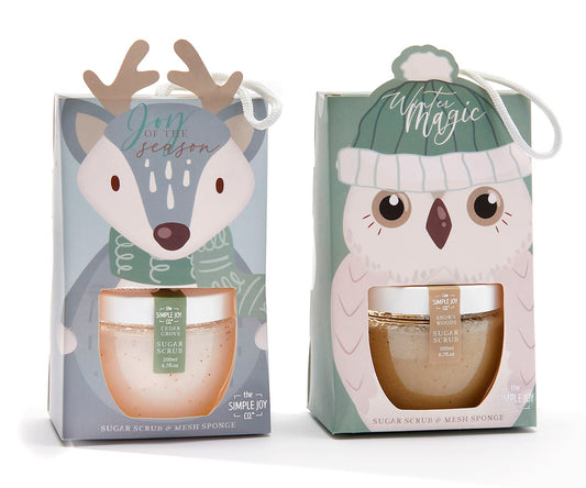 Scented Sugar Scrub & Mesh Sponge Gift Set