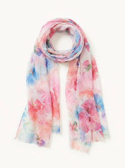 Flora - Pink Spring/Summer Watercolor Lightweight Scarf