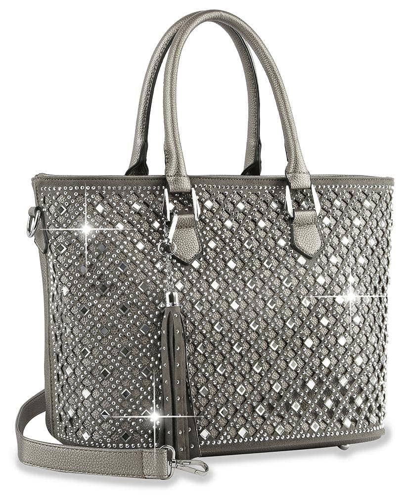 Handbag Express - Dazzling Rhinestone Shopper Style Tote