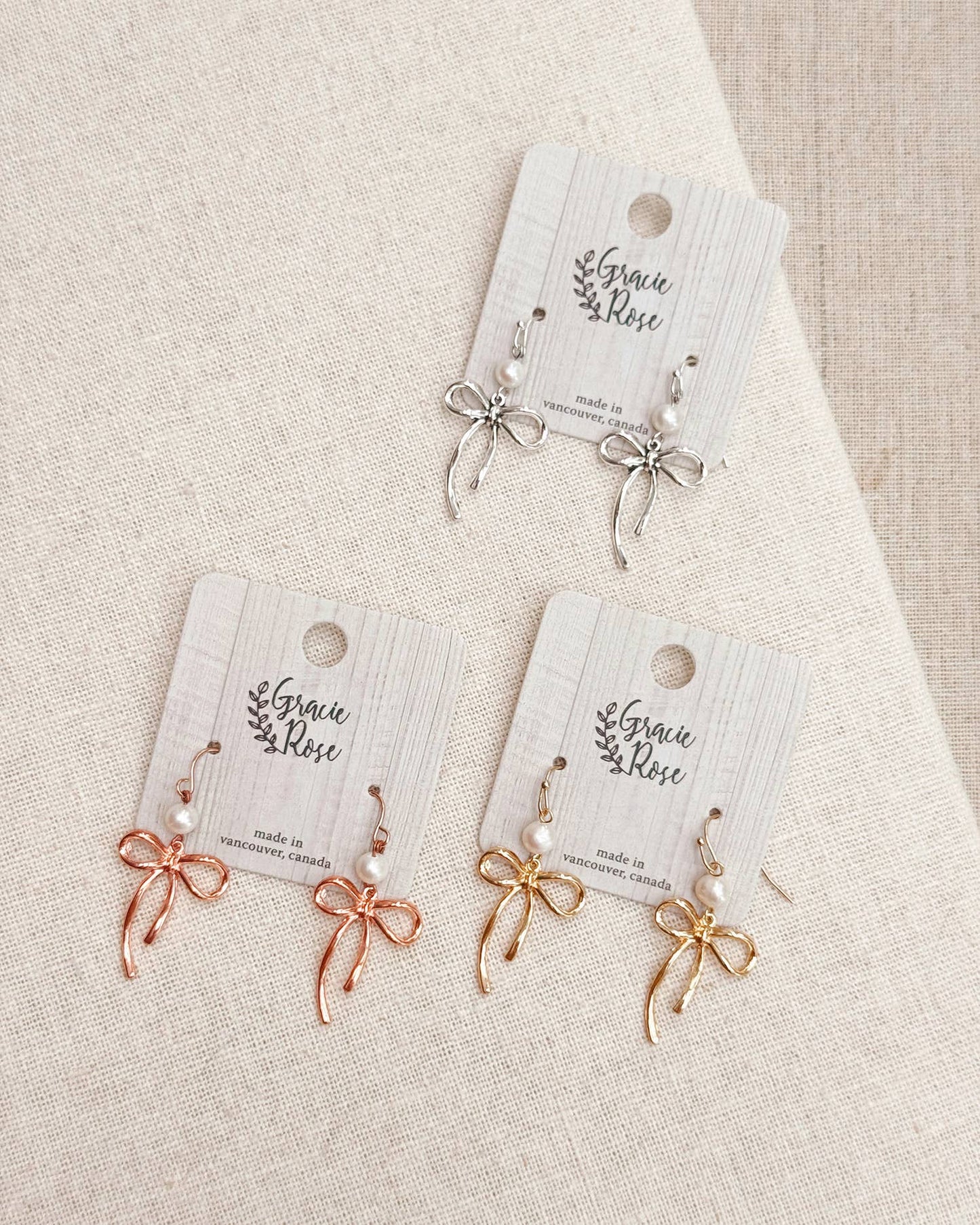Bow Pearl Pendant Necklace – Gold, Rose Gold & Silver 83377