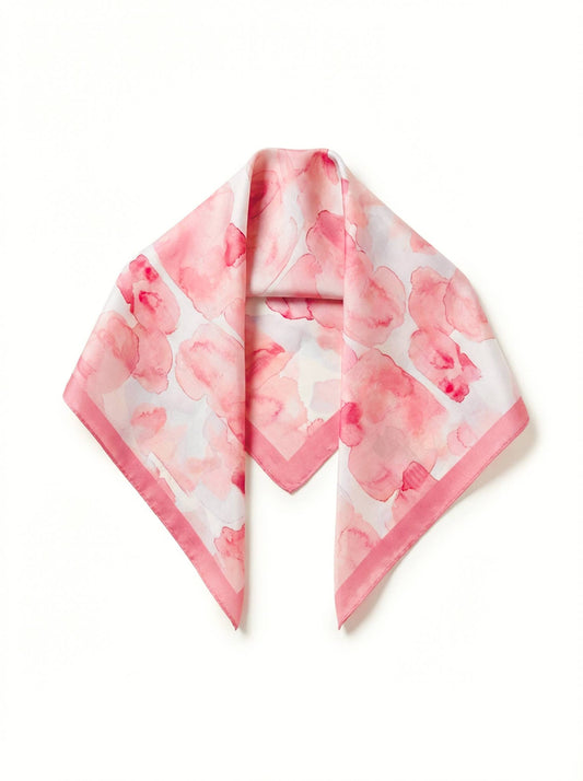 Alina – Spring/Summer Silk-Feel Watercolor Square Scarf