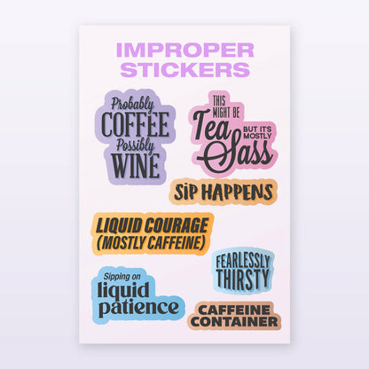 Improper Co. (No duties | Ships from CAN/USA) - Sassy Bottle/Mug Stickers