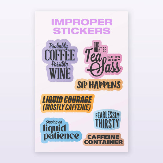 Improper Co. (No duties | Ships from CAN/USA) - Sassy Bottle/Mug Stickers