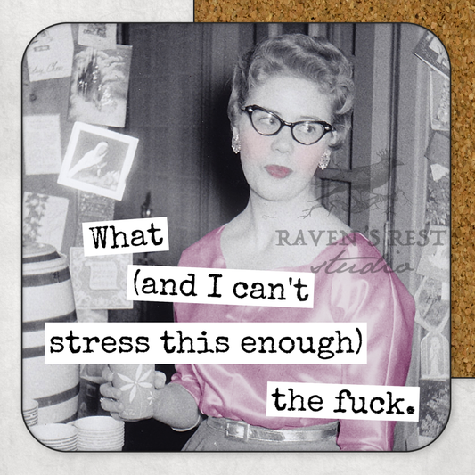 COASTER. WTF. Cheeky Novelty Gift, Funny, Vintage Inspired.