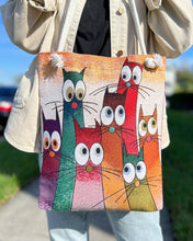 Load image into Gallery viewer, Large Eyed Cats Tote Bag
