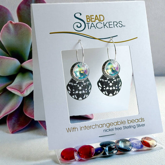 LCY42 Dangle earrings come with 6 interchangeable colours. 