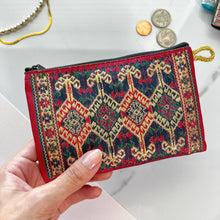 Load image into Gallery viewer, Red &amp; Navy Coin Purse
