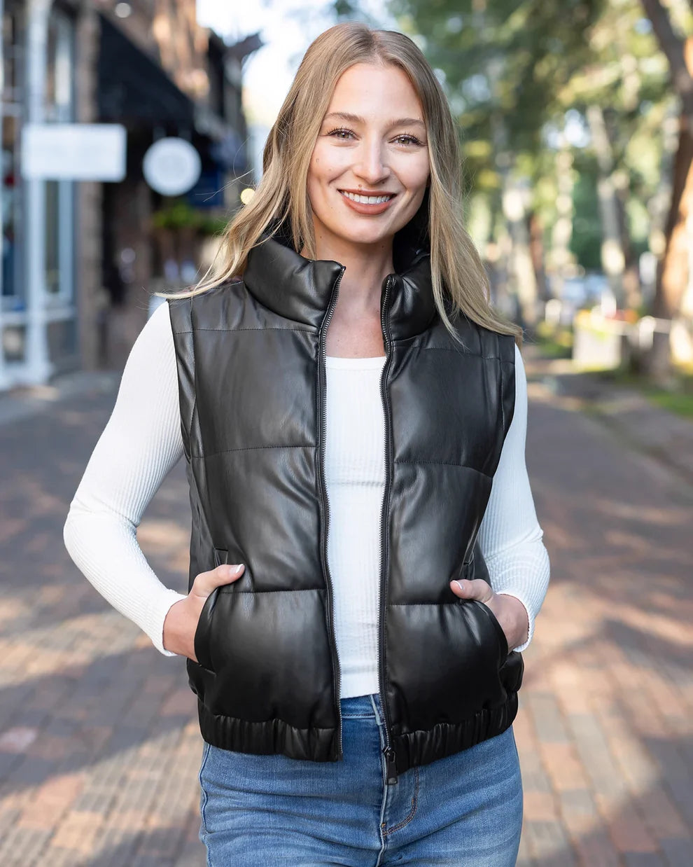 Butter Faux Leather Puffer Jacket SALE