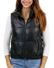 Load image into Gallery viewer, Butter Faux Leather Puffer Jacket
