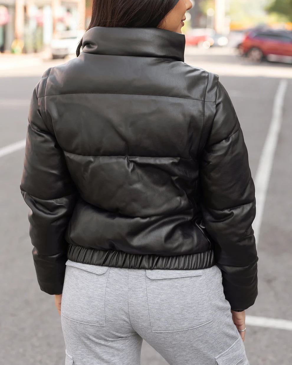 Butter Faux Leather Puffer Jacket SALE