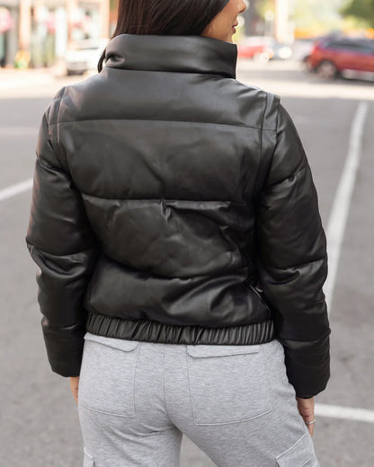 Butter Faux Leather Puffer Jacket SALE