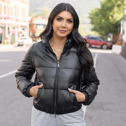 Butter Faux Leather Puffer Jacket SALE