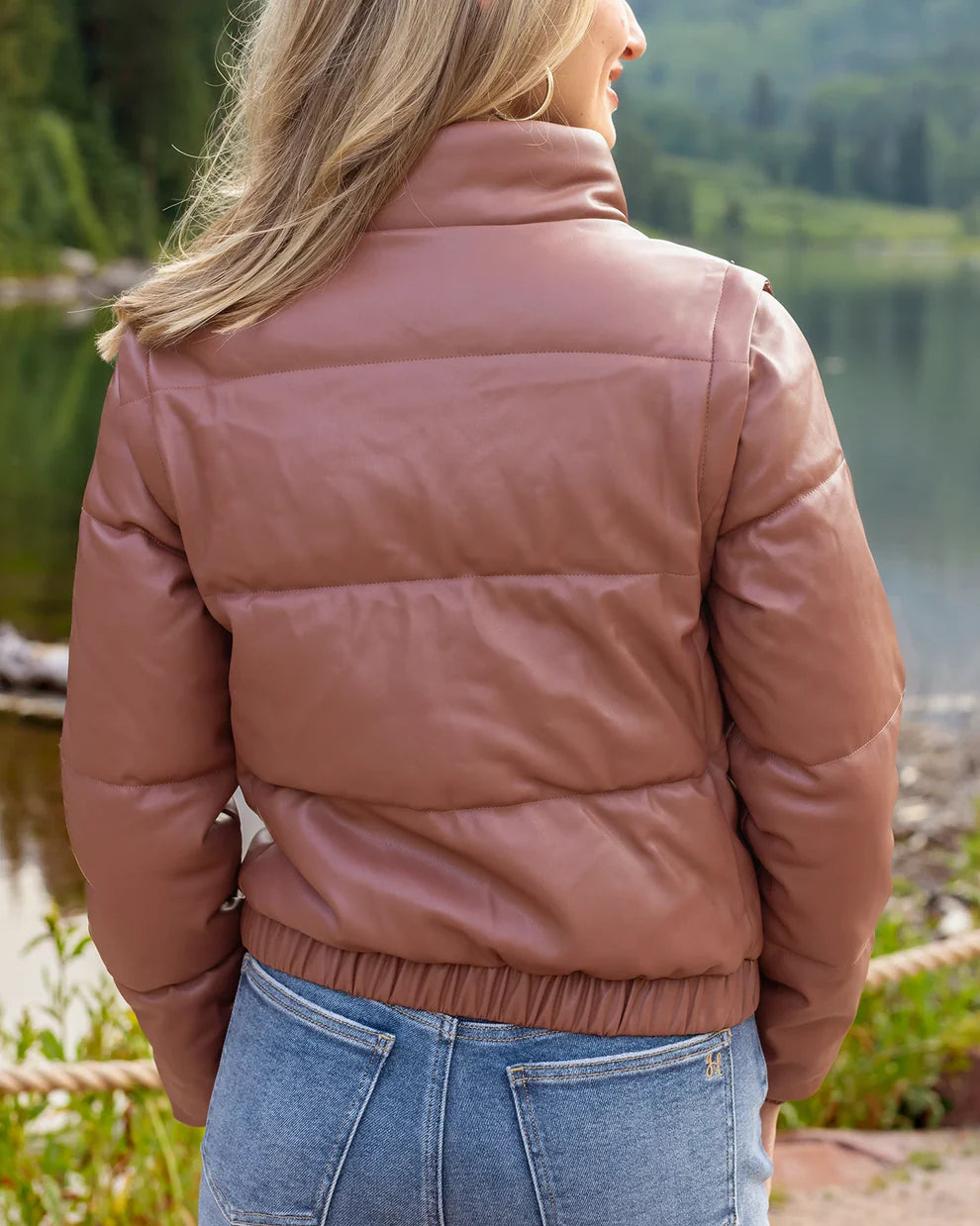 Butter Faux Leather Puffer Jacket SALE