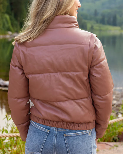 Butter Faux Leather Puffer Jacket SALE