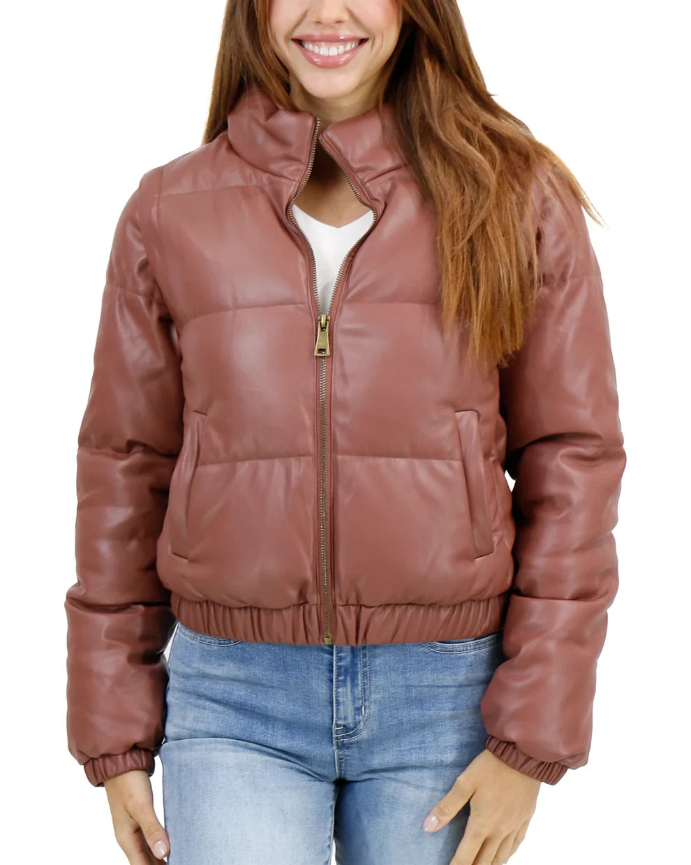 Butter Faux Leather Puffer Jacket SALE