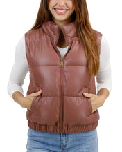 Load image into Gallery viewer, Butter Faux Leather Puffer Jacket
