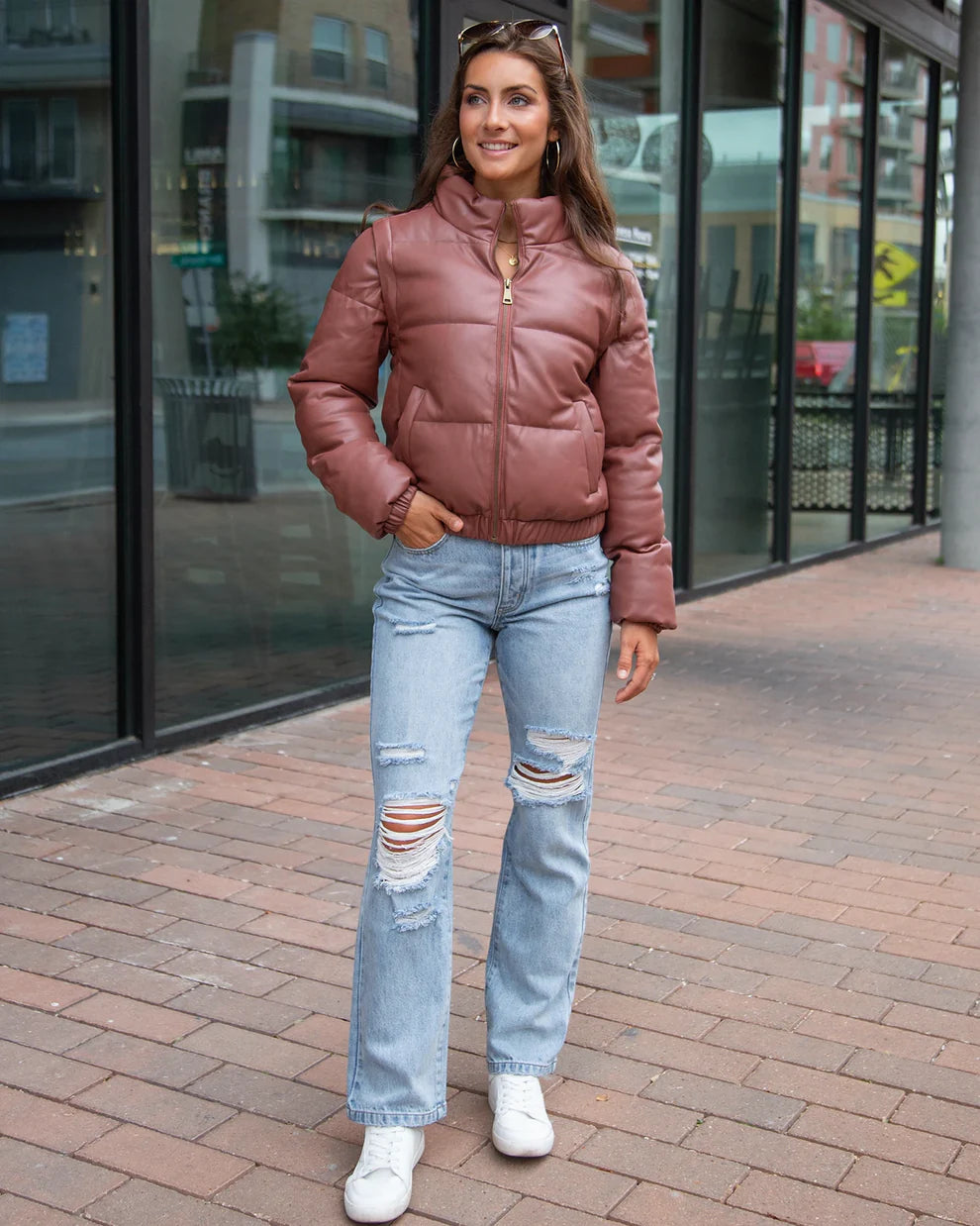 Butter Faux Leather Puffer Jacket SALE