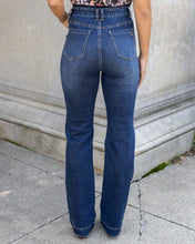 Load image into Gallery viewer, button fly flare denim
